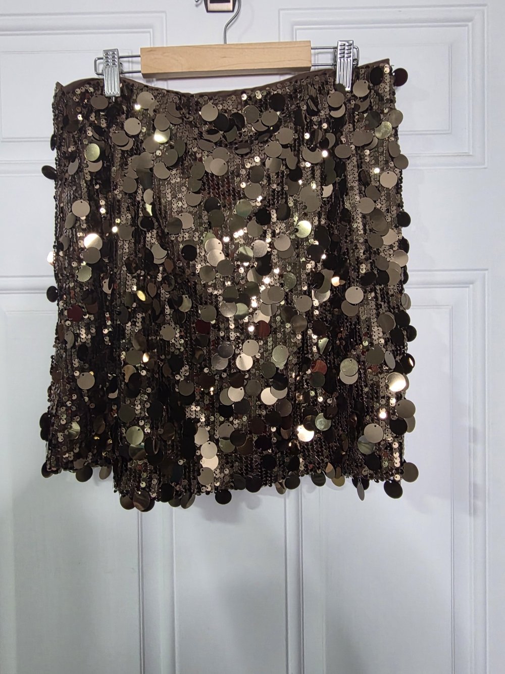 LOFT Brown Sequin Mini Skirt - Picture 3 of 7